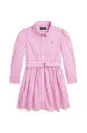 Dětské bavlněné šaty Polo Ralph Lauren růžová barva, mini, 312934134001