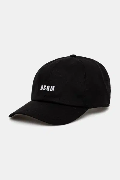 Kšiltovka MSGM černá barva, s aplikací, 3840ML04.257126