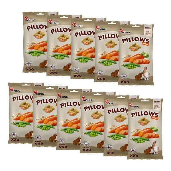 Akinu PILLOWS Polštářky s mrkví pamlsek pro hlodavce 11 x 40 g