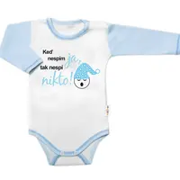 Baby Nellys Body dl. rukáv s vtipným textem , Keď nespím ja, tak nespí nikto,vel. 80, kluk