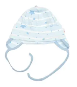 Baby Nellys Čepička pro miminko na zavazování, bavlna, Baby Stars, pastel blue, vel. 74/80 vel.  74/80
