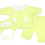 Baby Nellys Kabátek, čepička a kalhoty ®- zelená, vel. 62