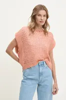 Vesta s příměsí vlny United Colors of Benetton oranžová barva, 114VD10BR