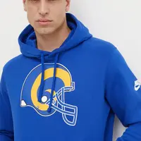 Mikina Nike Los Angeles Rams pánská, modrá barva, s kapucí, s potiskem, NKDK-4DA-9TV-13L