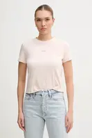 Bavlněné tričko Calvin Klein Jeans růžová barva, J20J225524
