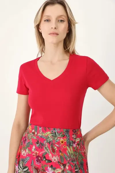 Bavlněné tričko Medicine dámské, červená barva