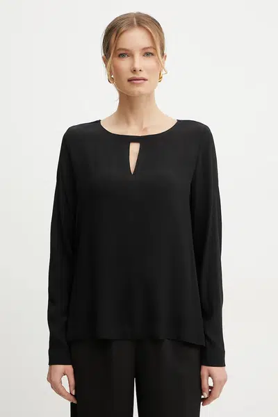 Halenka Silvian Heach URTIM dámská, černá barva, hladká, GPP25427BL