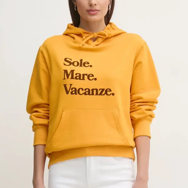 Mikina Drivemebikini Sole Mare Flock dámská, s kapucí, s potiskem, 2024-DMBS-026-YB