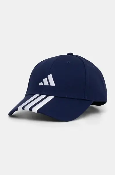 Bavlněná baseballová čepice adidas BBALL 3S CAP NL tmavomodrá barva, s aplikací, JP0384
