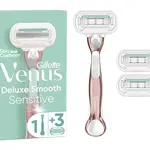 Gillette Venus Deluxe Smooth Sensitive RoseGold dámský holicí strojek + 3 hlavice