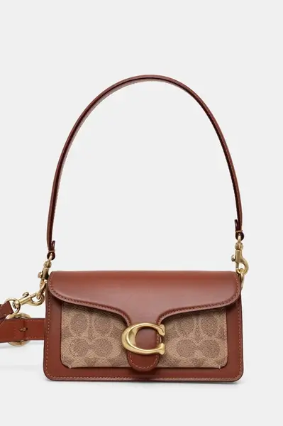 Kožená kabelka Coach Tabby hnědá barva, CY200