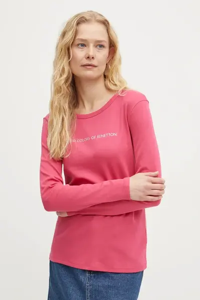 Bavlněné tričko s dlouhým rukávem United Colors of Benetton