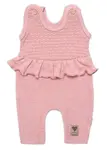 Baby Nellys Pletené láclové kalhoty Girl s volánkem,pudrově růžové, 68
