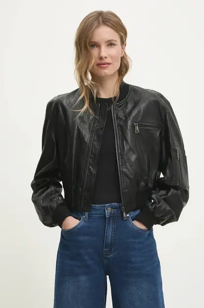 Bunda Answear.LAB dámská, černá barva, přechodná, oversize