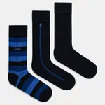 Ponožky BOSS 3-pack pánské, tmavomodrá barva, 50524371