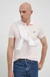 Bavlněné polo tričko Lacoste růžová barva, PH4012-001