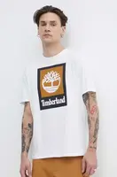Bavlněné tričko Timberland bílá barva, s potiskem, TB0A5QS21001