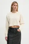 Bavlněné tričko s dlouhým rukávem Levi's béžová barva, A9418