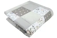 Medi Partners Play mat / Blanket 120x120cm – Deer in leaves + gray