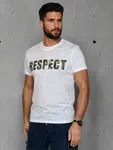 T-shirt męski z nadrukiem biała Dstreet