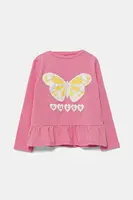 Detské bavlnené tričko s dlhým rukávom Guess