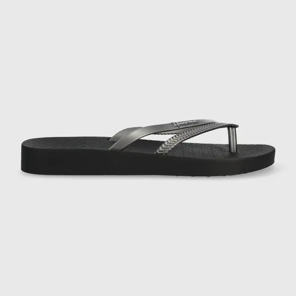 Žabky Ipanema BOSSA SOFT V dámske, čierna farba, na plochom podpätku