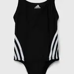 Jednodielne detské plavky adidas Performance čierna farba