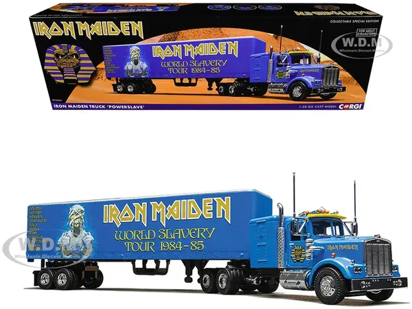 Iron Maiden "Powerslave" Transport Truck Blue "World Slavery Tour 1984-85" 1/50 Diecast Model by Corgi