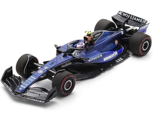 Williams FW46 2 Logan Sargeant "Williams Racing" Formula One F1 "Bahrain GP" (2024) with Acrylic Display Case 1/18 Model Car by Spark