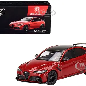 Alfa Romeo Giulia GTAm Rosso GTA Red with Carbon Top 1/64 Diecast Model Car by BBR