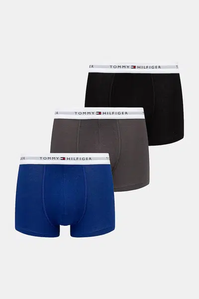 Boxerky Tommy Hilfiger 3-pack pánské, modrá barva, UM0UM02761