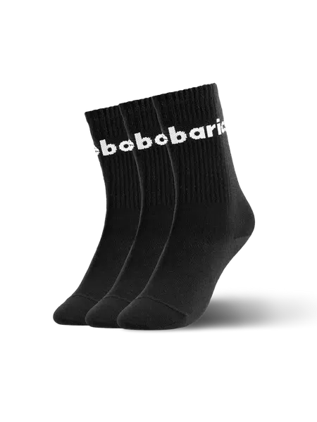 Barebarics - Barefoot Socks - Crew - Black - Big logo - 3 pack