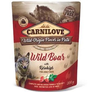 Carnilove Dog Pouch Paté Wild Boar with Rosehips 300 g