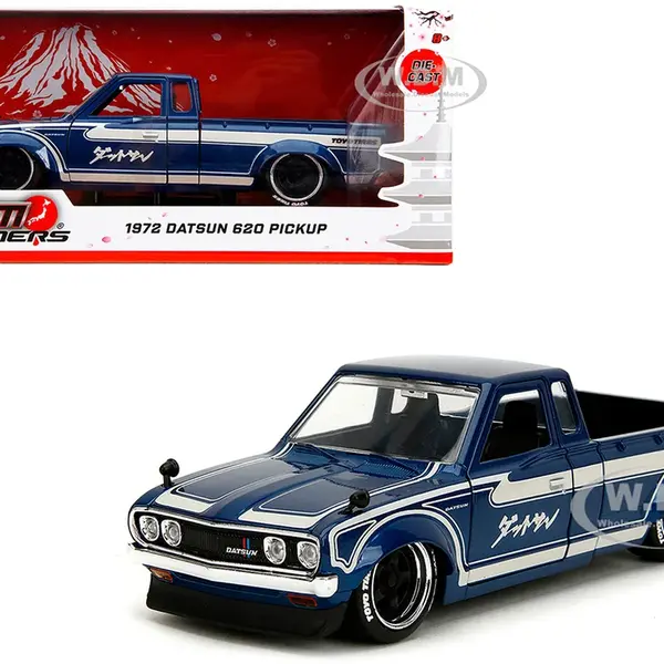 1972 Datsun 620 Pickup Truck Blue Metallic and Cream "JDM Tuners" Series 1/24 Diecast Model Car by Jada