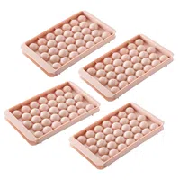 4 Pack 33-Cavity Plastic Round Ice Ball Mold for Making Frozen Whiskey Balls Popsicles and Lollipops - Pink