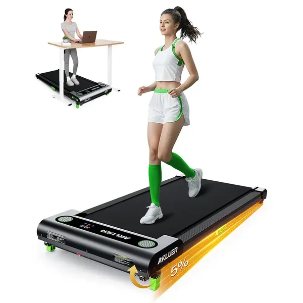 Akluer 480L-A Walking Pad with Incline 2.5HP Under Desk Treadmill with Remote Control LED Display 330lbs Max Capacity