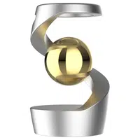 Anti-gravity Kinetic Floating Gyroscope Office Desktop Decoration - Silver Gold Beads