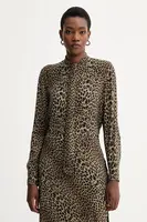 Košile ZADIG&VOLTAIRE dámská, zelená barva, regular, s vázaným výstřihem, WWSH02268