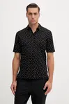 Bavlněné polo tričko Armani Exchange pánské, černá barva, XM000735 AF10356
