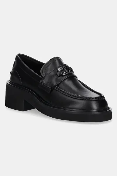 Kožené mokasíny Tommy Jeans TJW CHUNKY HEEL LOAFER
