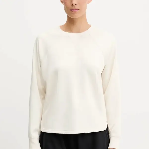 Mikina Dkny dámská, béžová barva, s potiskem, DP5T9976