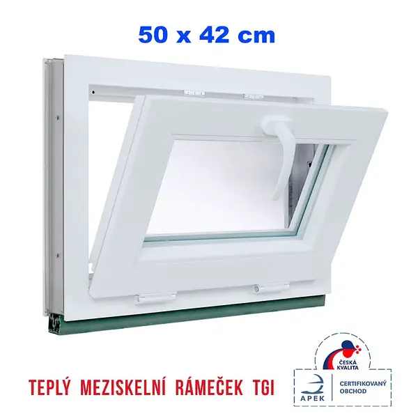 Plastové okno | 50 x 42 cm (500 x 420 mm) | bílé | sklopné