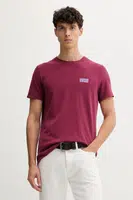 Bavlněné tričko American Vintage pánské, vínová barva, MYKO02C