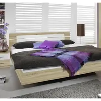 Postel s nočními stolky Burano 180x200 cm, dub sonoma/bílá