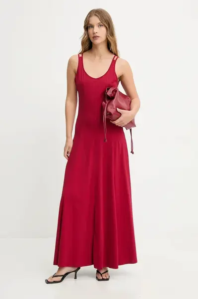 Bavlněné šaty Answear.LAB červená barva, maxi