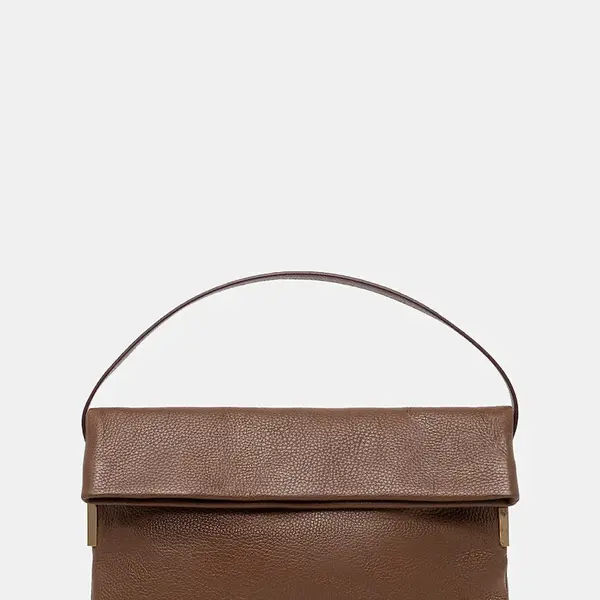 Kožená kabelka Elisabetta Franchi hnědá barva, BS48N56E2