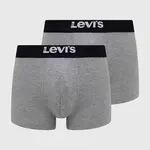Boxerky Levi's 2-pack pánské, šedá barva, 37149.0828-003