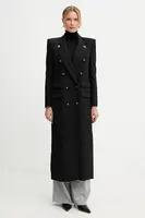 Vlněný kabát Elisabetta Franchi černá barva, CP00251E3