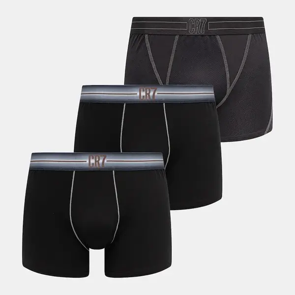 Boxerky CR7 Cristiano Ronaldo 3-pack pánské, černá barva, 8516-49-2300