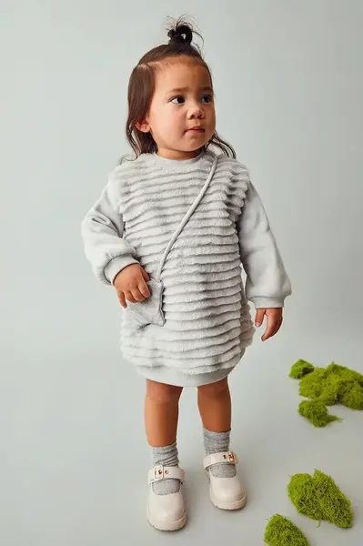 Šaty Mayoral šedá barva, mini, 2919